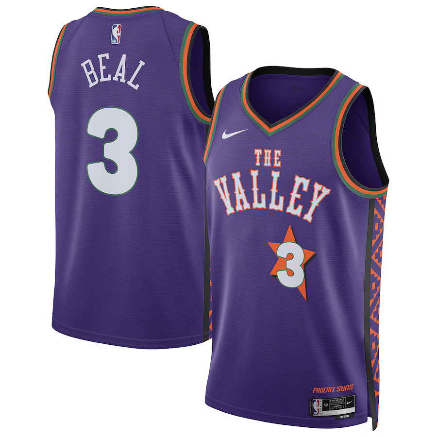 Men Phoenix Suns #3 Bradley Beal Nike Purple City Edition 2024-25 Swingman Player NBA Jersey->->NBA Jersey